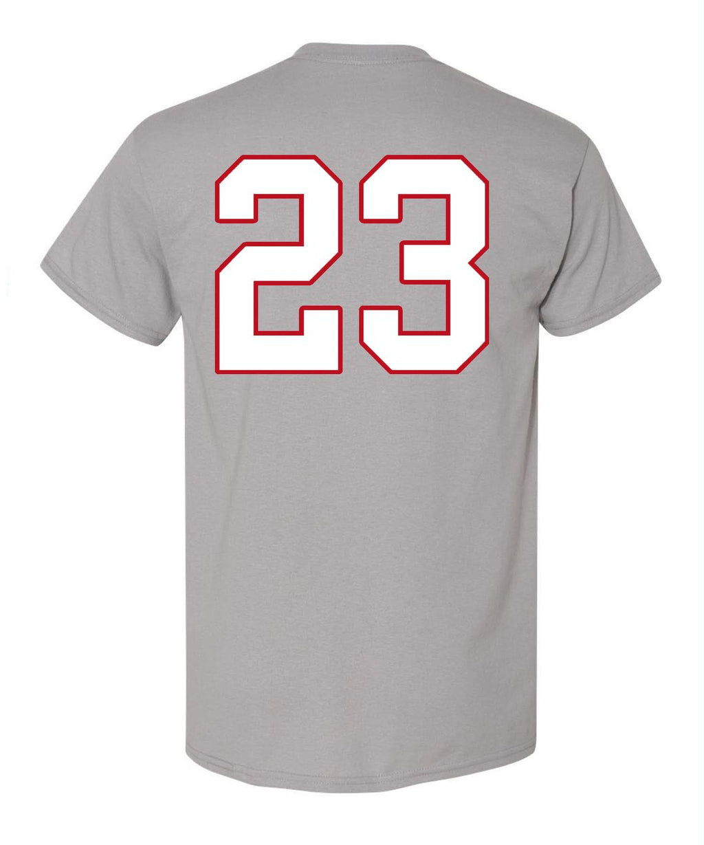 T-shirt manches courtes avec image du joueur/joueuse personnalisée (Adulte)