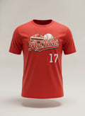 T-shirt sport 100% polyester "Red Velvet"